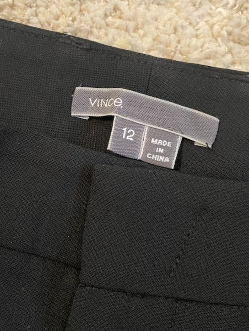 Vince Black Side Strapping Stretch Wool Trousers Pants Minimalist Size 12 EUC - Picture 6 of 16